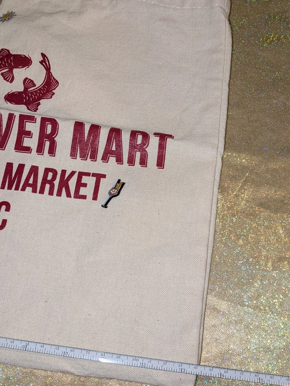 Pearl River Mart Chelsea Market NYC Tote with Many Enamel Pins - ALL NEW